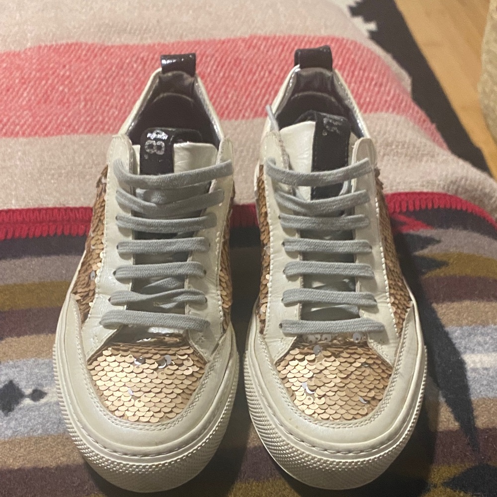 P448 Rose Gold Sequin “You Can Surf Later” Women's Sneakers